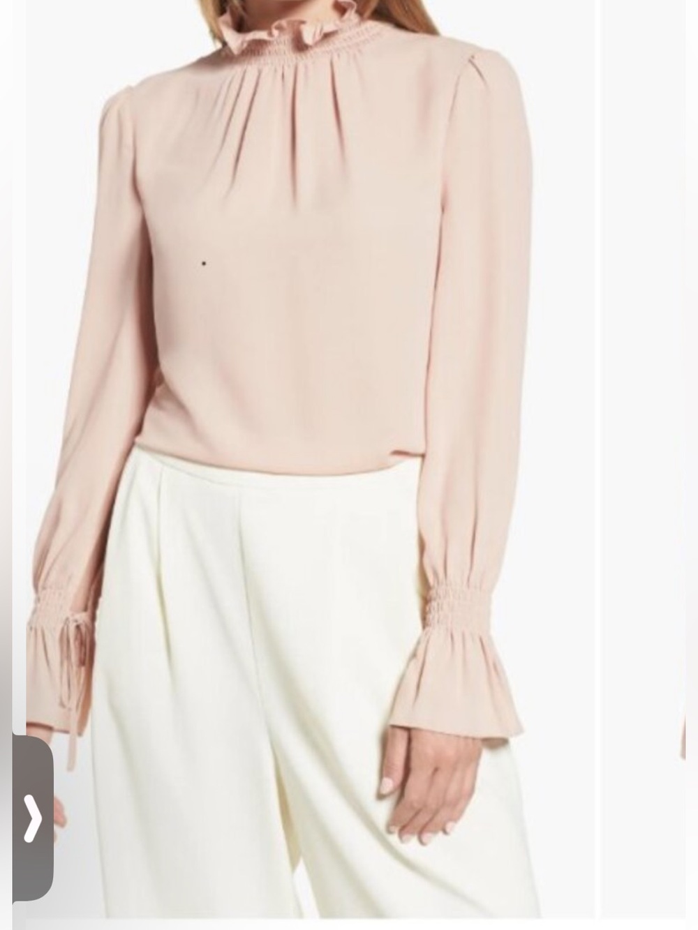 Vince Camuto Ruffled like new High Neck Long Sleeve Blouse - Blush size S